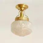 -Gold Semi Flush Mount Ceiling Light,Brass Vintage Flush Mounted Ceiling stars