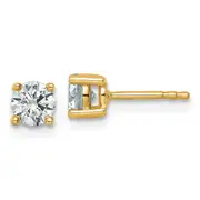 14k Yellow Gold 3/4 ctw Lab Grown Diamond VS/SI+ G+ Round 4 Prong Heavy Wt. Stud Earrings