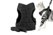 Dog Medium Sized Adjustable Reflective Soft Padded Pet Harness Easy Control Handle-Black