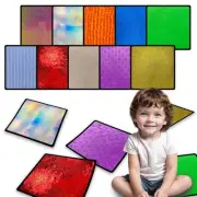 Bouiexye 10 Sets Sensory Mats for Autistic Children Textured Sensory Tiles Se...