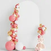 Wokceer 6.6FT Wedding Arch Cover - Spandex Fitted Stand Cover for Round Top Chiara Arch Backdrop - Birthday Party Ceremony Banquet Decoration White