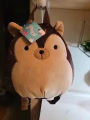 RARE SQUISHMALLOW PLUSH BROWN HANS HEDGEHOG BACKPACK NWT