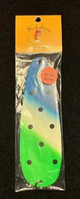 KOKABOW Dodger Super Glow Trolling Fishing Lure 5.5” Green Blue Trout Kokanee