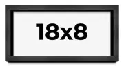 18x8 Shadow Box Frame Grey Charcoal Black | 0.875 Inches Deep | Wood Shadowbox D