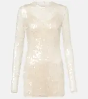[David Koma] David Koma Sequined minidress AU 8 white