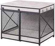 Sliding door dog crate, space saving dog crate, small and medium dog crate, furniture style dog crate with 3 hooks, can be used as a side table bedside table, suitable for indoors