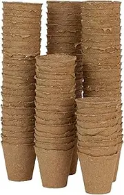 Skycabin 6CM Peat Pots Round Seedling Nursery Box Seed Starting Pot 100% Organic Biodegradable Fibre Planting Pots for Seedlings,Plant Starters,Vegetable & Tomato Seed Starter Kit 100Pack