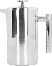 1000ml Hand Brewing Stainless Steel Double Layer Coffee Press Pot and Kettle Ideal for Hotel Restaurant and Home Brewing Coffee Tea