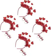 YARNOW Love Sequin Headband List Bookmark Pop Headband Headphone Bookmark Sequined Headband Trumpet Bookmarks Romantic Socks Question Mark Hooks Wedding Headband Apparel Red