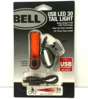 Bell LED 30 USB Rechargeable Bicycle Bike Tail Light Steady Flash Mode New