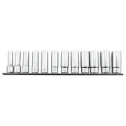 Ko-Ken 12pc 3/8" Dr Metric Deep Socket Set on Rail (8-19 mm)