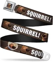 Buckle-Down Seatbelt Belt - Dug 3-Poses/SQUIRREL! Brown/Yellow/White - 1.0" Wide - 20-36 Inches in Length