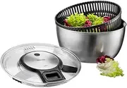 GEFU Speedwing Salad Spinner, Silver/Black, 28160