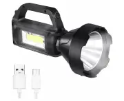Solar Side Light Flashlight: IPX4 waterproof, perfect for emergency family lighting and outdoor camping use.