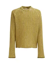 cable-knit crew-neck jumper IT52,IT50,IT56,IT48,IT46 Citronella green