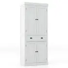4-Door Large Drawer Kitchen Food Pantry Floor Cabinet Cupboard Storage Shelving