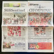 HISTORIC STANLEY CUP! FLORIDA PANTHERS NHL 2024 CHAMPS SUN SENTINEL NEWSPAPER!