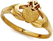 [JewelryWeb] 14k Yellow Gold Laser Irish Claddagh Celtic Trinity Knot Ring Size 7.0 Band Style-Ring for Women