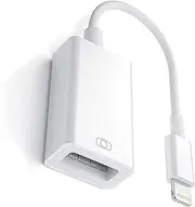 Lightning to USB Camera Adapter, [Apple MFi Certified] USB 3.0 OTG Adapter Cable for iPhone/iPad to Connect Card Reader, USB Flash Drive, U Disk, Keyboard, Mouse, Hubs, MIDI, Plug & Play (White)