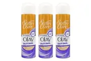 3x Gillette Satin Care with a Touch Of Advanced Olay Violet Swirl Shave Gel 195g