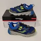Saucony Wind Shield 3.0 Kids Athletic Sneakers 10.5 M Blue/green Nib EZ Lace