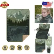 Versatile Sherpa Fleece Blanket - Camping Quilt & Ultralight Poncho 56"x40"