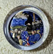 "Lincoln At Gettysburg" Glass Paperweight By Design Masters Gettysburg Address