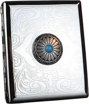 [ARKCHIU] Cigarette Case, Metal Cigarette Case Holder Regular Size, Carrying Box for Men Women Silver,One Size
