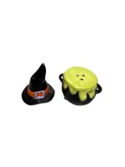 Halloween-Witchy Hat & Cauldron Salt & Pepper Shakers-Perfect For A Spooky Party