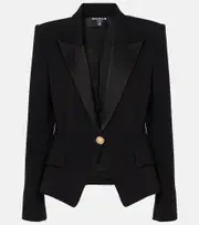 [Balmain] Balmain Single-breasted crêpe blazer UK 8 black