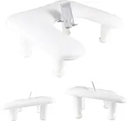 Manicure Arm Rest with Rotating Phone Holder for Nails Tech, U - Shaped Adjustable Nail Hand Rest Stand PU Leather (White)