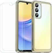 [FZZSZS] Case for Samsung Galaxy Z Flip6 + 2 Pack Tempered Glass Screen Protector Protective Film,Slim Transparent Black Protection Case Cover for Samsung Galaxy Z Flip6 (6.7")
