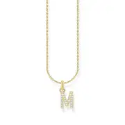 THOMAS SABO Necklace with letter pendant M and white zirconia - gold