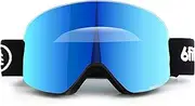 6fiftyfive Premium Ski Goggles Men & Women - Frame-Less, Wide View, Magnetic Quick Change Lens, 100% UV400, Anti Fog, OTG - for Anything Snow: Ski, Snowboard, Snowmobile, Sled