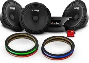 DS18 4X Loudspeakers 8" + 4X LED RGB Speaker Rings + Bluetooth RGB LED Control