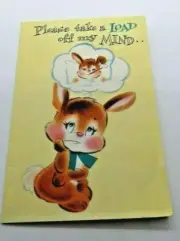 VINTAGE NORCROSS GET WELL SOON CARD CARTOON RABBIT- SO CUTE SEE PICS-
