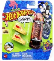 Mattel - Hot Wheels Skate Tony Hawk Claim to Flame Finger Skateboard + 1 Pair of