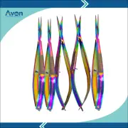 Rainbow Spring Action Castroviejo Scissors 5" Straight, Sharp, W/ Pin (5 CT)