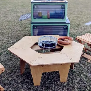 【May Shop】Kootil戶外露營燒烤圍爐桌六角桌(不附收納袋)