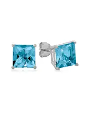 MaxColor 10K 4.20 ct. tw. Blue Topaz Studs