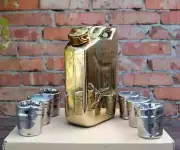 GIFT SET. " No. 3 GOLD CANISTER "1. liter, 6 glasses 50 mm. Ceramics
