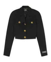 Versace Medusa Logo-Patch Head-Buttons Cropped Jacket IT42 black