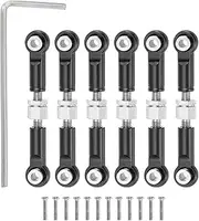 uxcell 6 Pcs Steering Servo Turnbuckle Rod RC Aluminum Alloy Linkages for A959 A969 A979 K929 1/18 On-Road RC Car (Black, 37mm)
