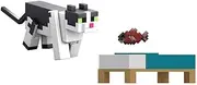 Minecraft 15 Years Jellie Cat Action Figure, Raw Salmon and Bed Included