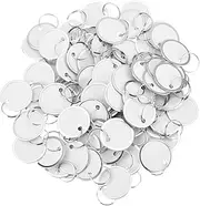 100 Pieces White Metal Key Tags With Split Rings (40mm, White)