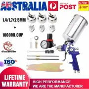 1.4/1.7/2.5mm Tips HVLP Auto Paint Air Spray Gun Kit Gravity Feed Air Car Primer