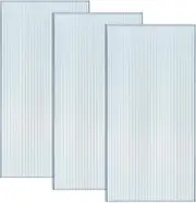 Hotop 3 Pcs Polycarbonate Greenhouse Panels Double Layer Polycarbonate Panels Waterproof UV Protected Sheet Corrugated Plastic Roof Greenhouse Replacement Cover (4' X 2' X 0.32")