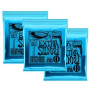 3 SETS Ernie Ball EXTRA SLINKY Nickel Wound 8-38 Electric Guitar Strings 2225