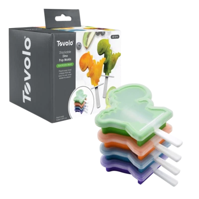 NEW TOVOLO STACKABLE ICE POP MOULDS SET 4 Block Iceblock Popsicle DINOSAUR