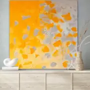 Original Handmade Wall Abstract Art Acrylic on Canvas Minimal Yellow Painting